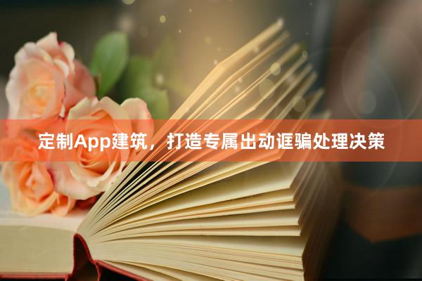 定制App建筑，打造专属出动诓骗处理决策